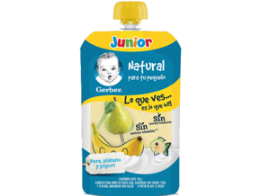 Pera, plátano y yogurt