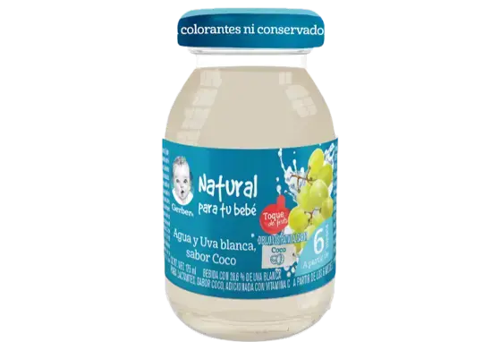 Agua y uva blanca, sabor coco Agua y uva blanca, sabor coco
