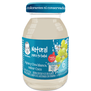 Agua y uva blanca, sabor coco