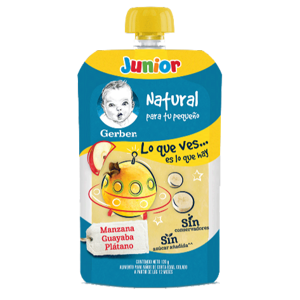 Manzana, guayaba y plátano