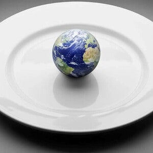 La tierra representada, servida en un plato