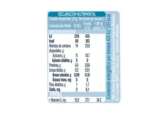 Papilla Gerber Mango Etapa 3 Tabla Nutricional