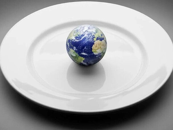 La tierra representada, servida en un plato