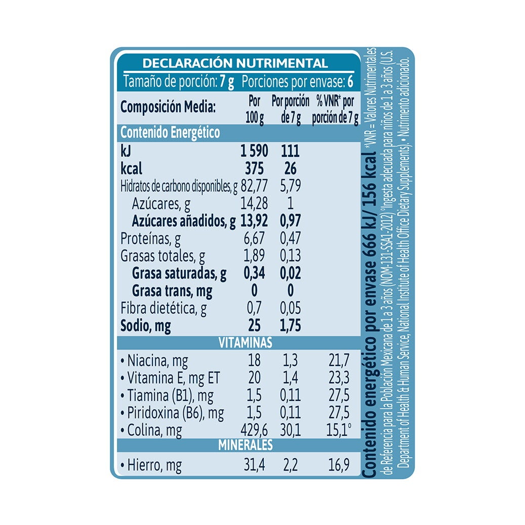 Gerber Snacks puffs® etapa 4 Tabla Nutricional