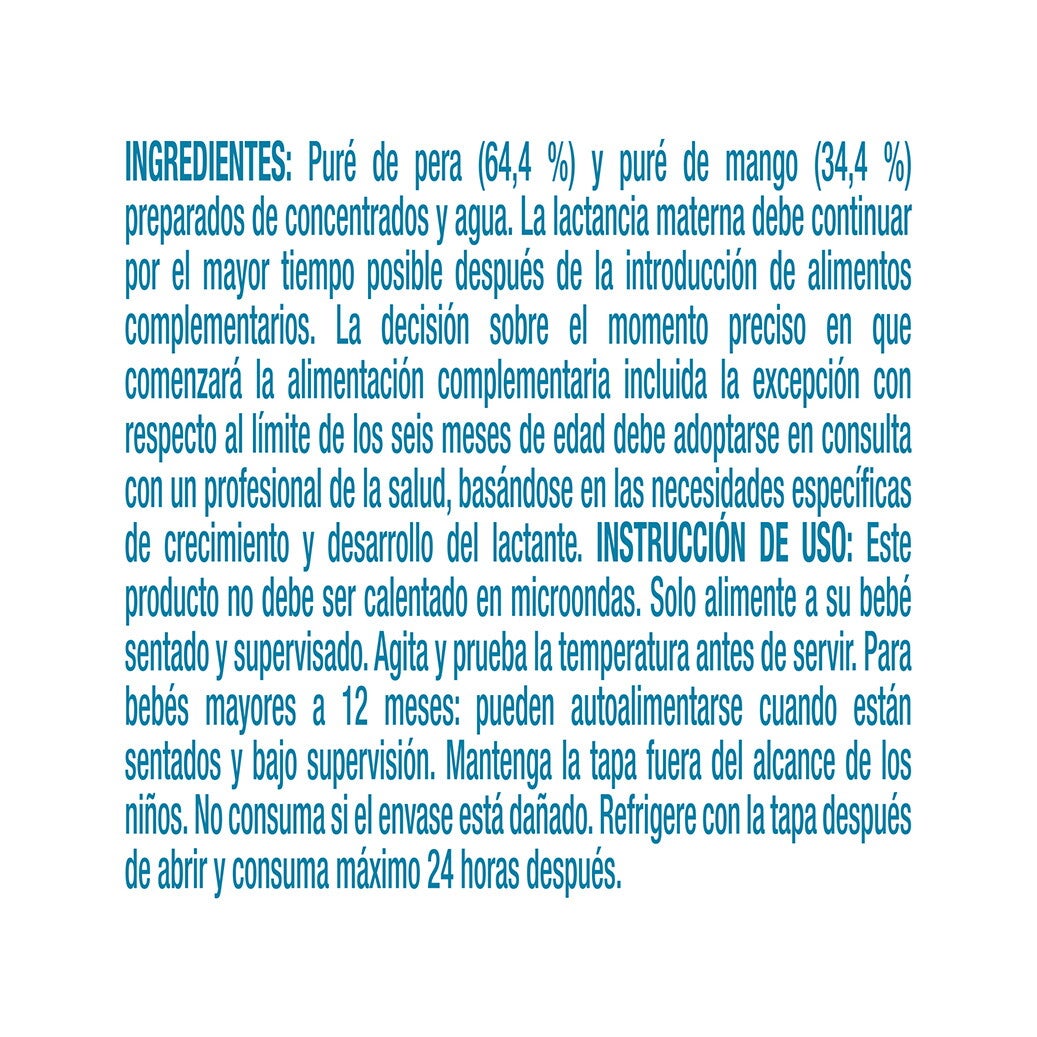 Gerber Junior pouch frutas Ingredientes