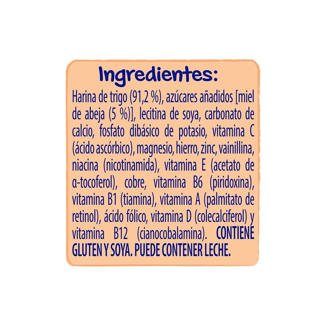 NESTUM Trigo Y miel Ingredientes