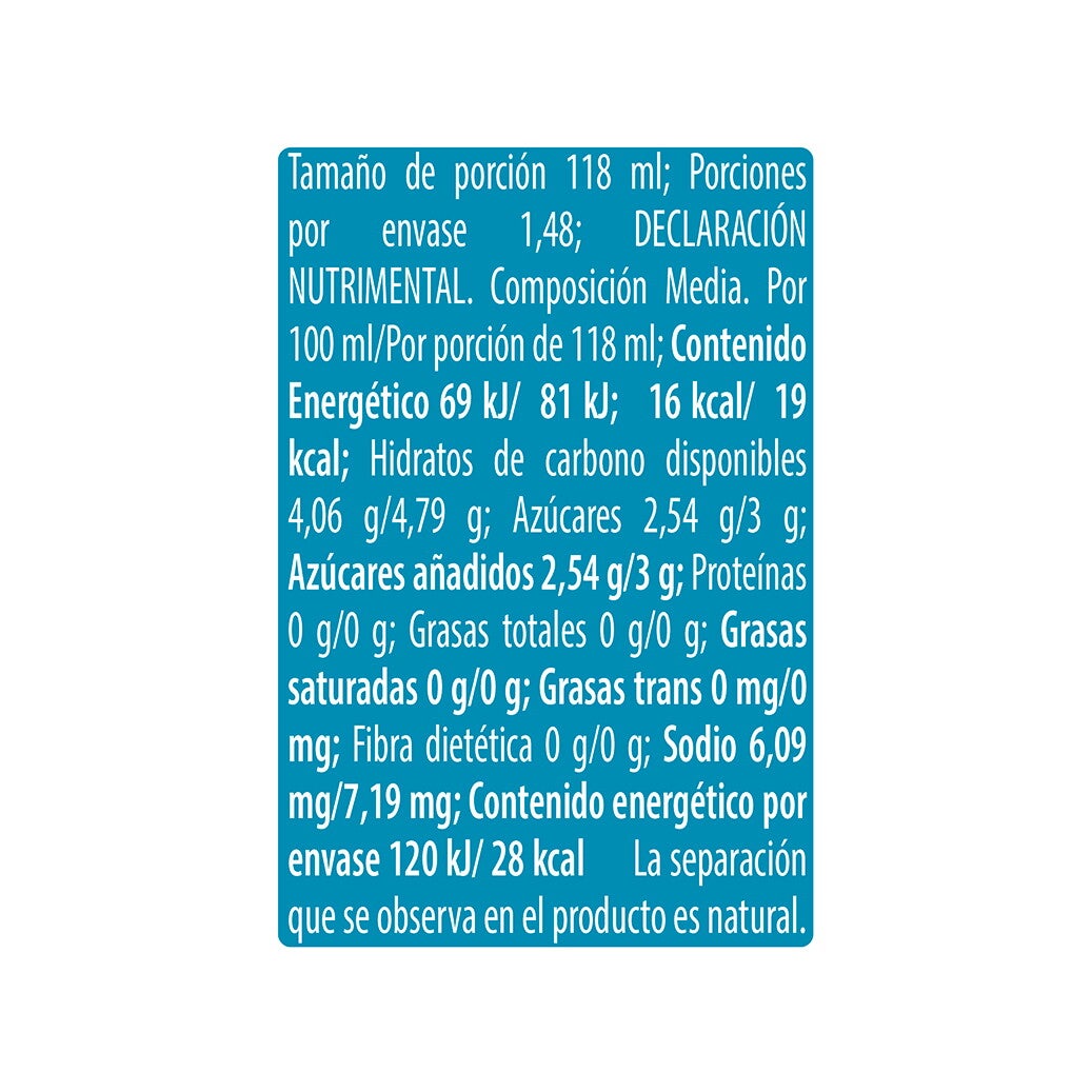 Gerber Bebida Hidratante Etapa 2 Tabla Nutricional