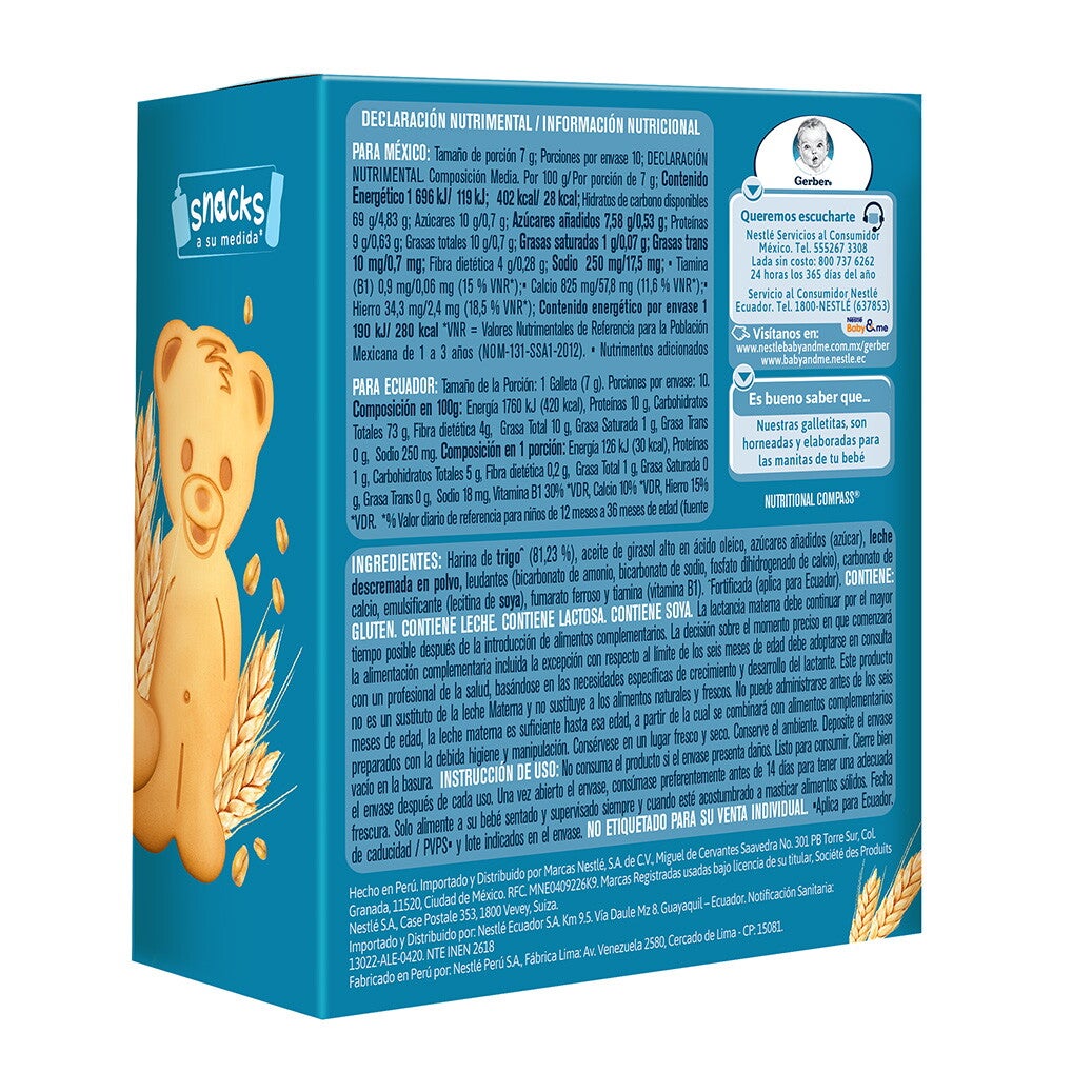 Gerber Snacks primeras galletitas, etapa 3