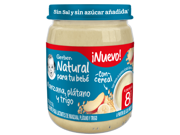 Gerber® Papilla Manzana, Plátano y Trigo Etapa 3
